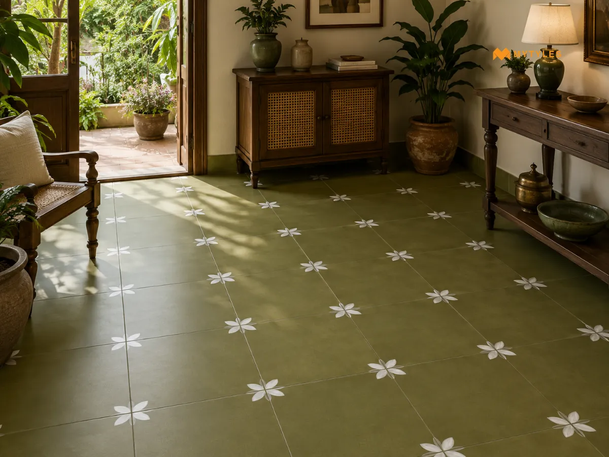 Green Athangudi Tiles